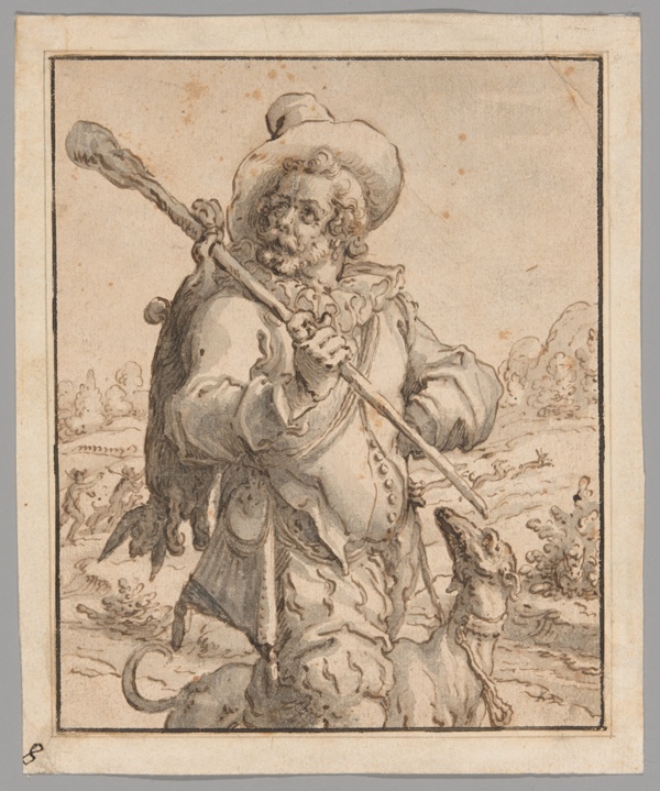 A Huntsman with a Dead Hare and a Dog (Study for 