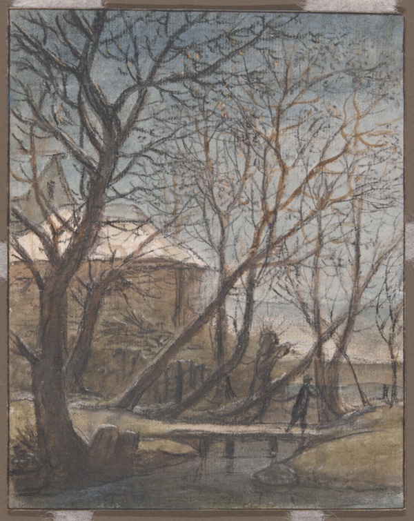 Winter Landscape with a Man Crossing