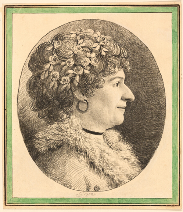 Profile Bust of a Woman with Flowers in Her Hair
