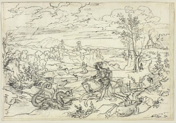 Landscape with Saint George and the Dragon and the Monte Soratte