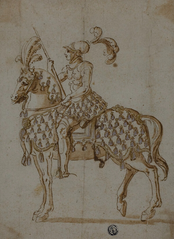 Cavalier in Tournament Costume on Horseback