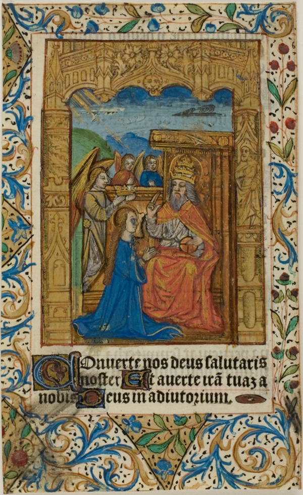 Coronation of the Virgin with Decorative Border from a Prayerbook