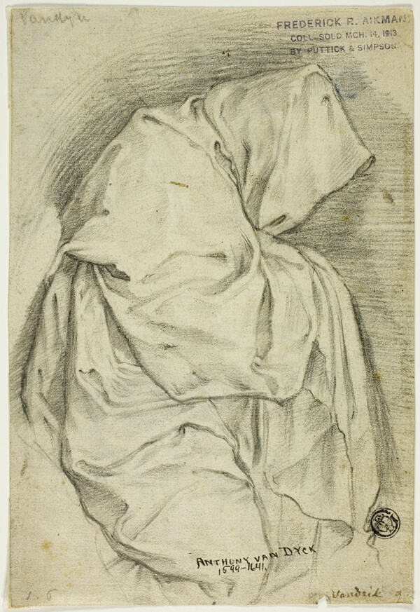 Draped with Hooded Figure (recto); Two Sketches of Swans in Water (verso)