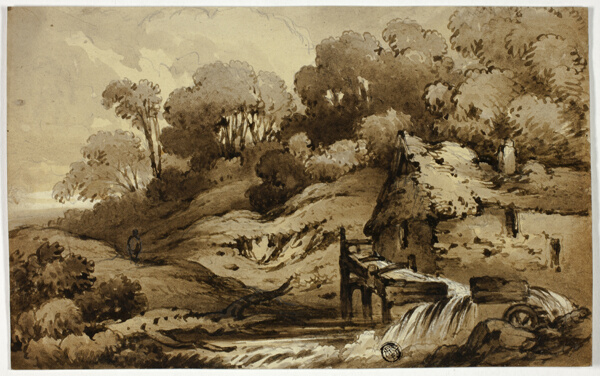 Wooded Landscape with Watermill beside Stream