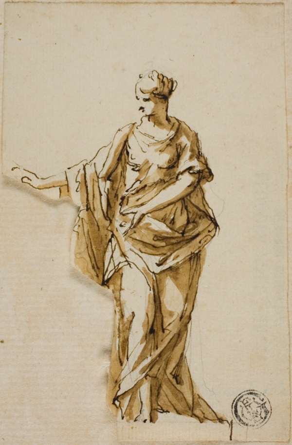 Standing Female Figure with Right Arm Raised