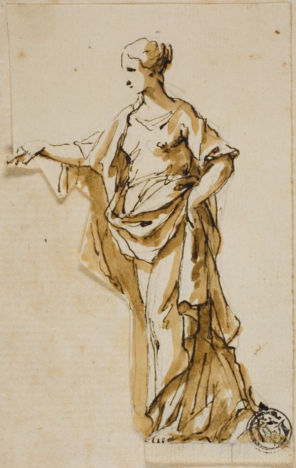 Standing Female Figure with Right Hand Raised