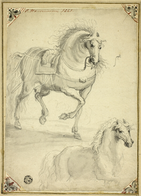Two Sketches of Trotting Horse
