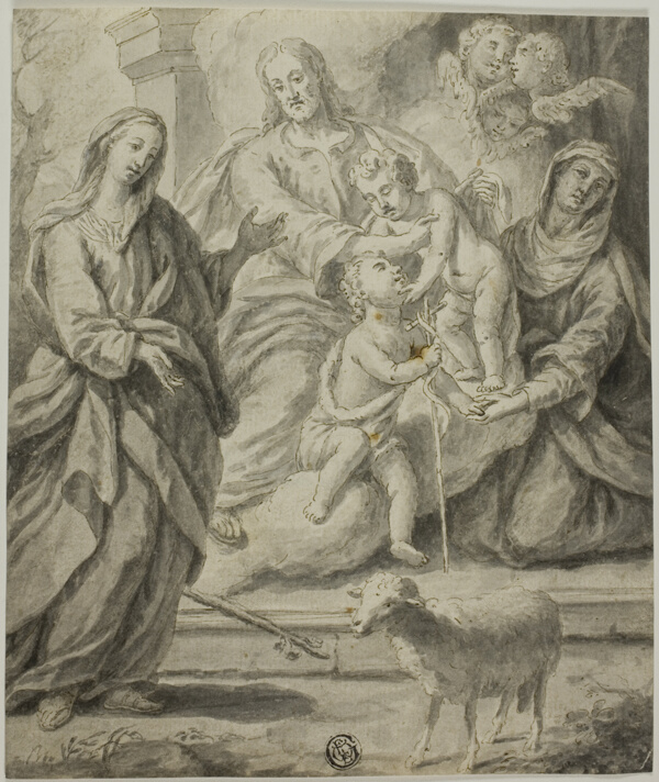 Female Saint Beholding the Holy Family and the Infant Saint John the Baptist