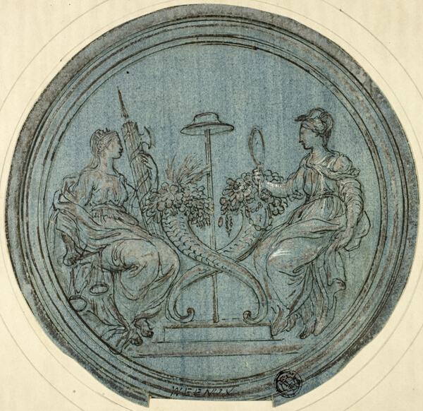 Roundel with Justice and Prudence