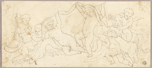 Putti at Play with Deer and Dog