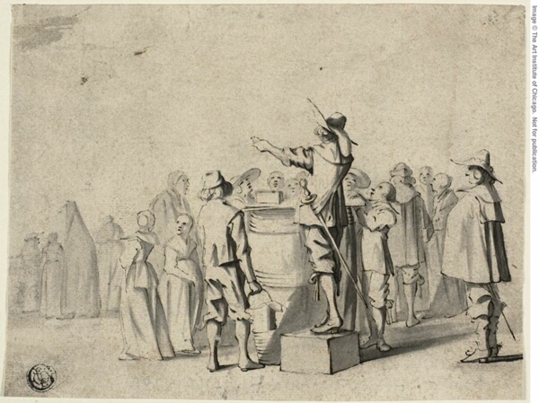 The Charlatan (recto), and Two Standing Figures (verso)