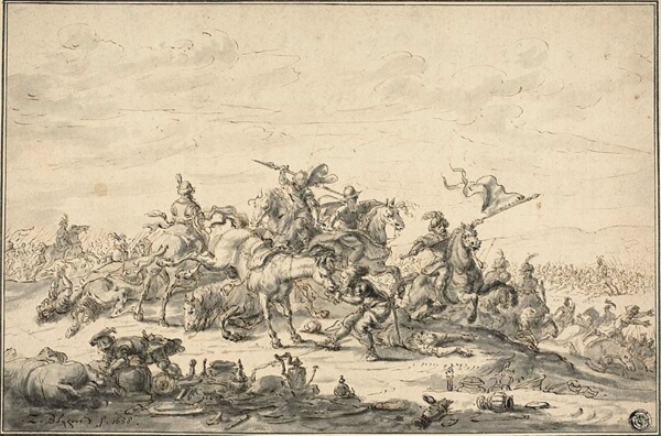 Battle Scene with Horsemen