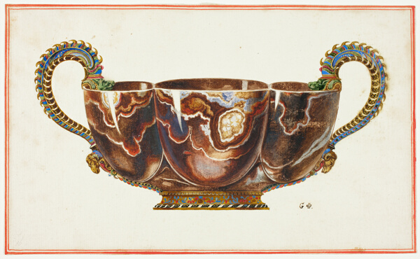 Basin with Enamelled Handles, Decorated with Dragon and Ram Heads