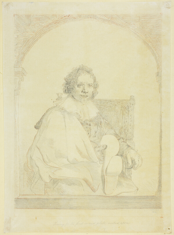 Study for Portrait of a Man in an Arm Chair, from Collection d'imitations de Dessins d'après les Principaux Maîtres Hollandais et Flamands