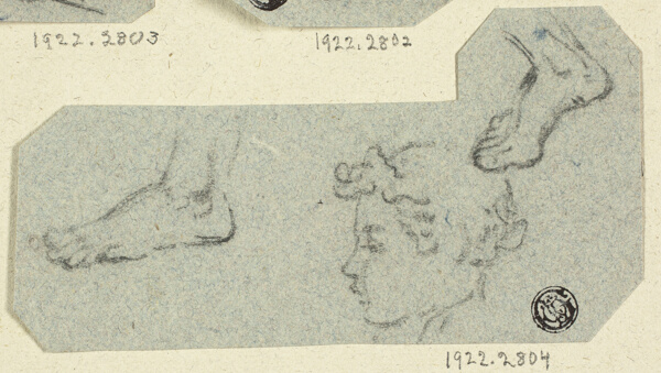 Sketches of Boy's Head in Profile, Feet