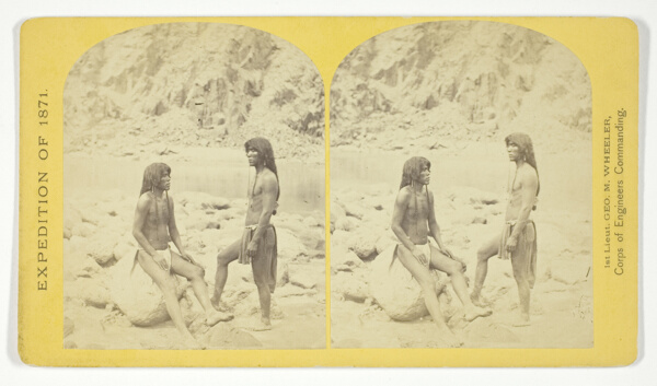 Types of Mojave Indians. This tribe inhabits the region of the lower Colorado, or western Arizona.Physically, they are the finest specimens in all the West, many of the males attaining to the height of 6 feet, No. 5 from the series 