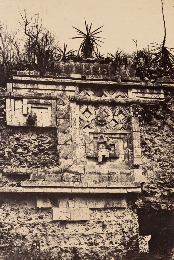 Uxmal, Indian Bas Relief, Nun's Palace  (Uxmal, Bas Relief de l'Indien, Palais des Nonnes), plate 44 from the album 