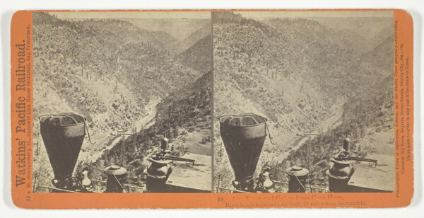 Am. River and Canon from Cape Horn, River below Railroad 1,400 feet. 57 miles from Sacramento, No. 44 from the series 
