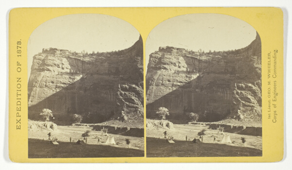 Circle Walls, Cañon de Chelle. Here the Cañon bends from an easterly direction nearly due north, the walls maintaining a perpendicular height of about 1.200 feet, No. 22 from the series 