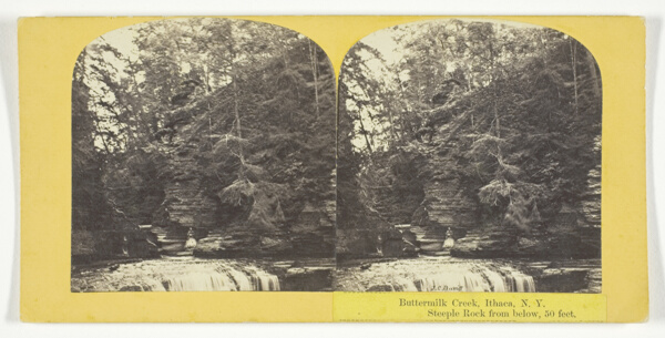Buttermilk Creek, Ithaca, N.Y. Steeple Rock from below, 50 feet