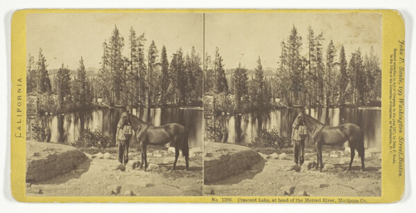 Crescent Lake, at head of the Merced River, Mariposa Co., stereo, No. 1286 from the series 