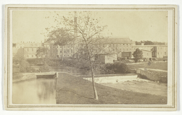 Untitled (river with falls and factory building)