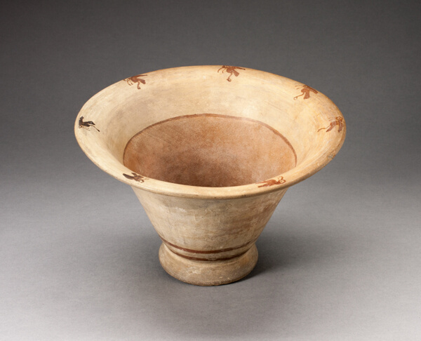 Flaring Bowl Depicting Abstract Birds on the Inner Rim