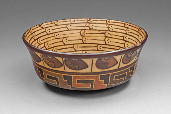 Bowl with Bean and Geometric Motifs