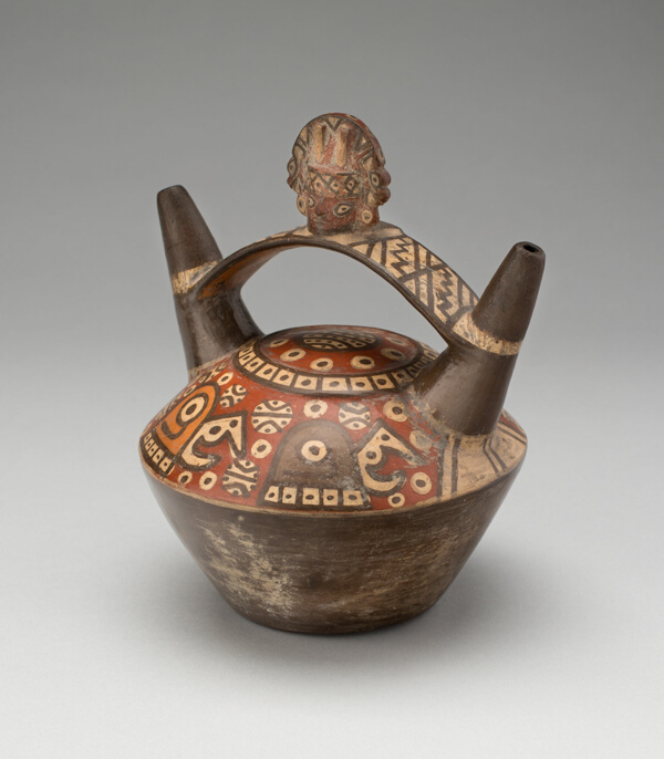 Vessel with Abstract Motifs and a Modeled Head
