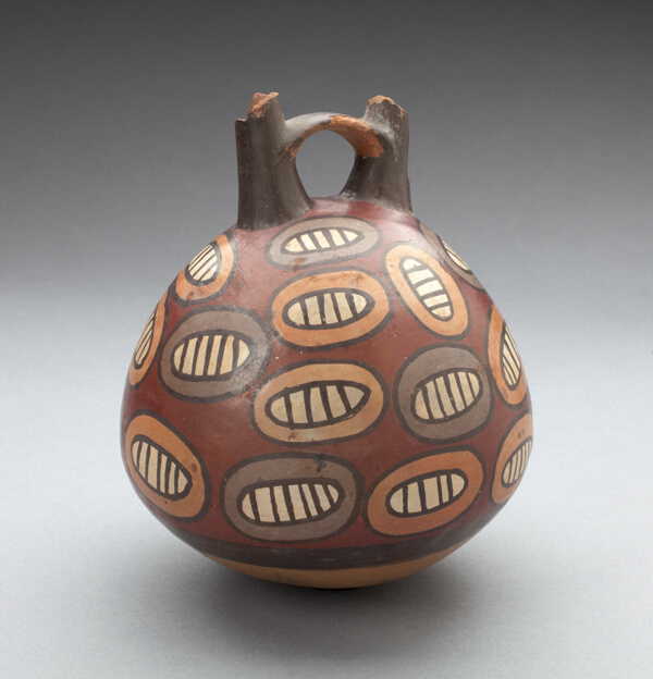 Double Spout Vessel Depicting Repeated Motifs, Possibly Beans