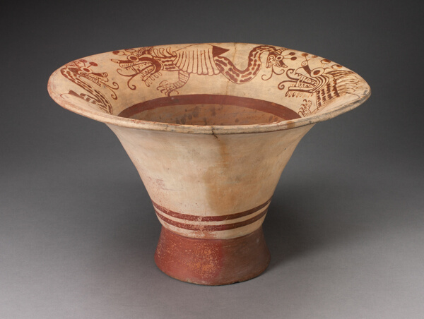 Flaring Bowl with Inner Rim Depicting Composite Feline, Serpent and Shell Being