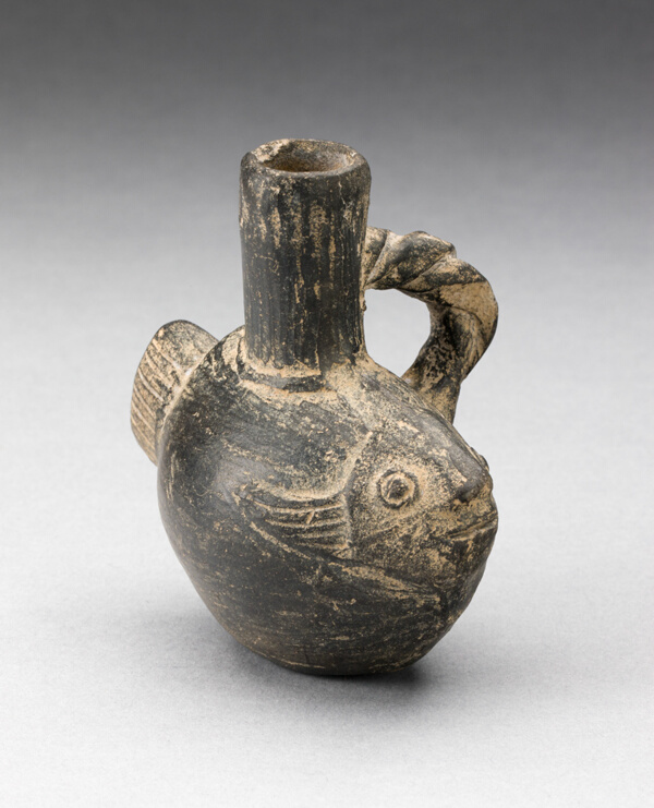 Miniature Spout Vessel in the Form of a Fish with a Rope-shaped Handle