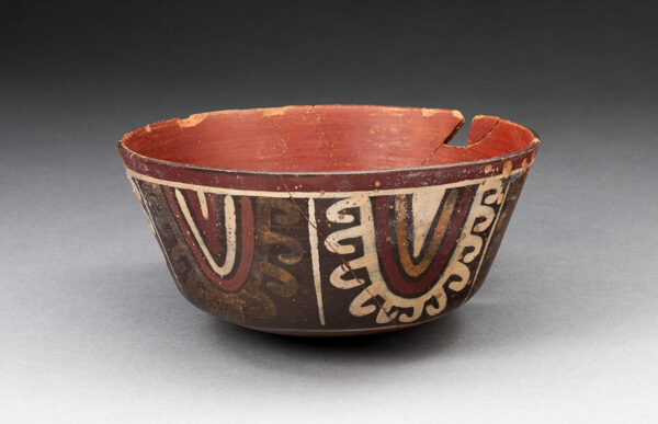 Bowl with Concentric Half-Circle Motifs Descending from Rim