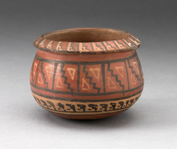 Miniature Bowl with Geometric Textile-Like Pattern