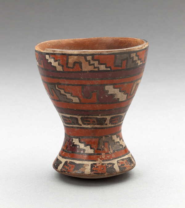 Cup with Rows of Geometric, Textile-like Patterns