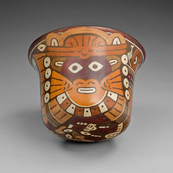Cup Depicting a Ritual Performer Wearing a Feline Mask