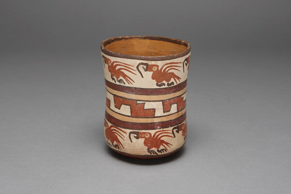 Jar Depicting Rows of Macaws and Abstract Stepped Motif