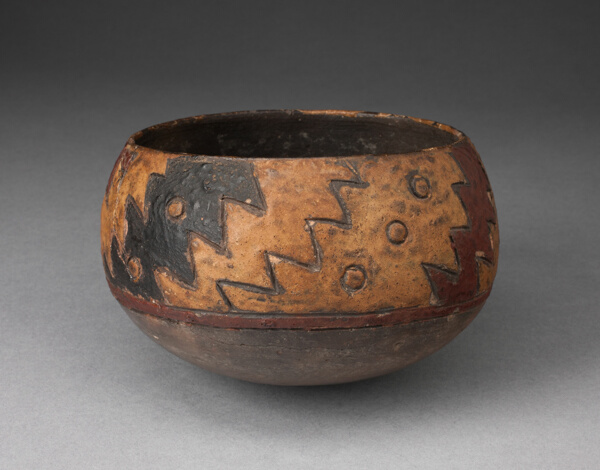 Bowl with Incised and Painted Zigzag Motif