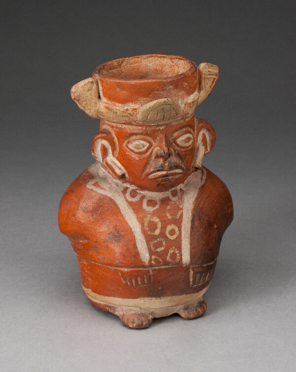 Jar in the Form of a Figure with Modeled Head and Painted Tunic