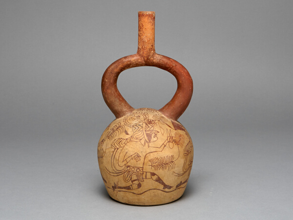 Stirrup Spout Vessel Depicting Runners