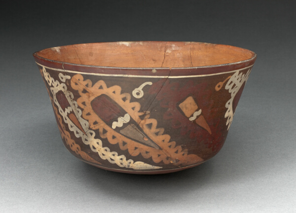 Miniature Flared Bowl Depicting Abstract Peppers with Decorative Motifs