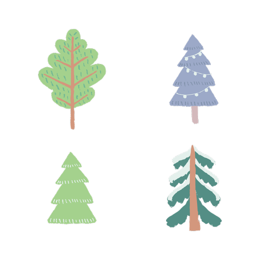 Winter Tree Vector Set 