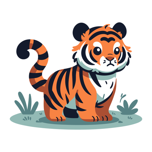 Tiger Vector Clipart Illustration Graphic