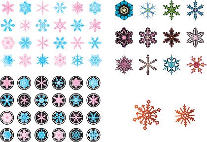 Free Vector Various Snowflake