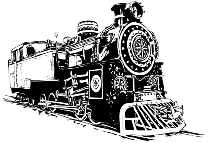 Black-and-white Locomotive Vector