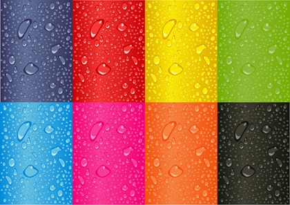 Colored Water Droplets Vector