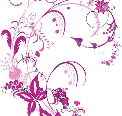 Free Vector Graphic - Purple Swirls and Flowers