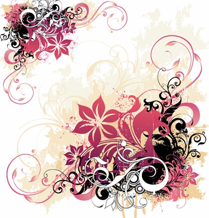 Swirl and Flower Background Free Vector Graphic