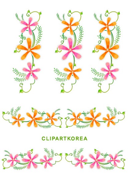 Flowers, fruit and butterfly lace Vector material (1)