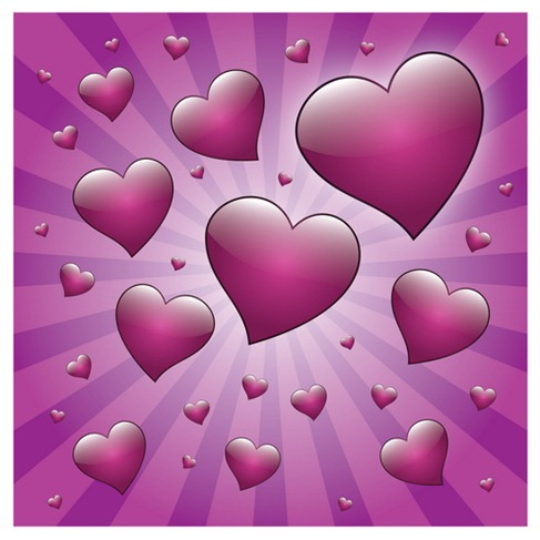 Free Valentine Heart with Rays Vector Preview